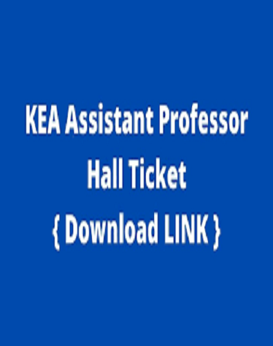 KEA Assistant Professor Admit Card 2022